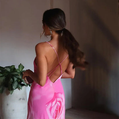 Damen Maxikleid mit Schlitz und Trägern Norvielle