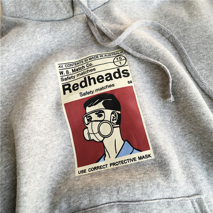 Damen Kapuzenpullover Retro-Motiv Norvielle