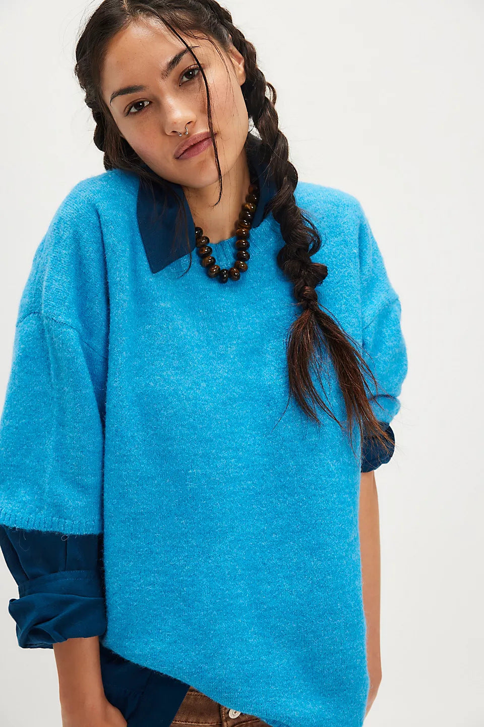 Damen Sweatshirt Halbtransparent Spitze Lässiger Schnitt Norvielle