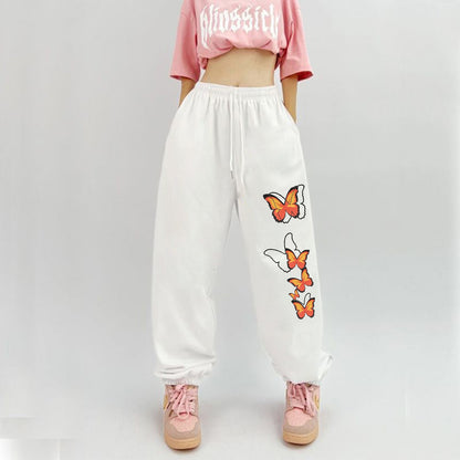 Damen Jogginghose Schmetterlingsdesign Bunt Norvielle