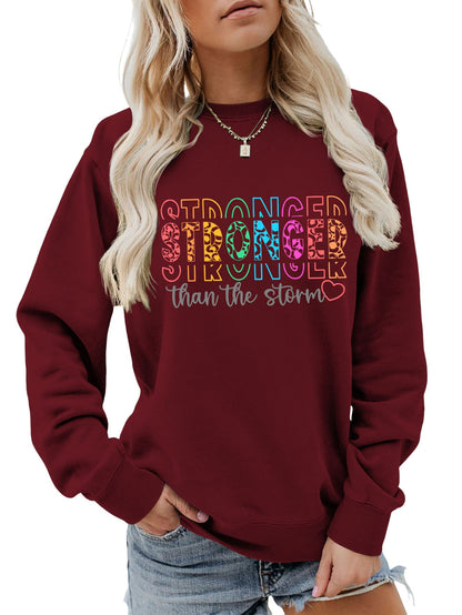 Damen Sweatshirt Lässiger Schnitt Motivierender Schriftzug Norvielle