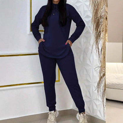 Damen Sportliches Lounge-Set mit Kapuze und Taschen