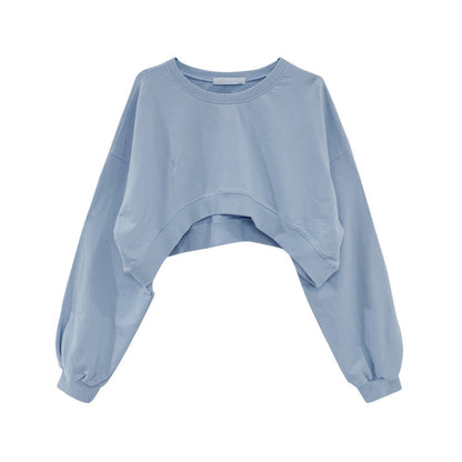 Damen Crop-Sweatshirt Weite Ärmel Modischer Schnitt