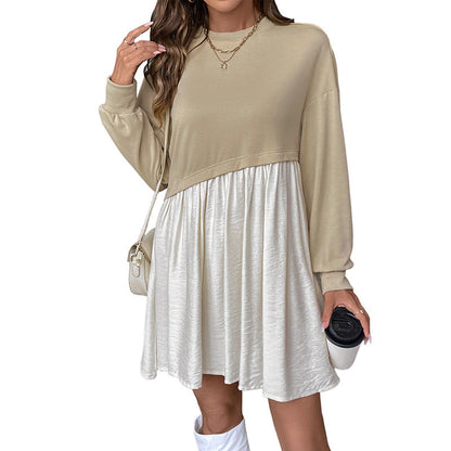 Damen Sweatkleid Farbblockdesign Lässig
