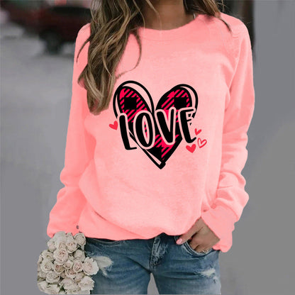 Damen Sweatshirt Herzdesign Lässig Norvielle