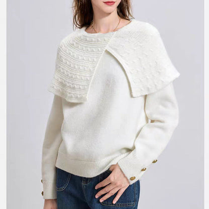 Damen Pullover Lässig Einzigartiger Kragen Norvielle