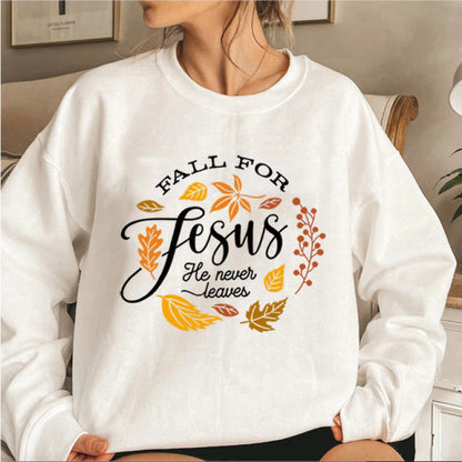 Damen Sweatshirt Weiches Innenfutter Herbstmotiv Norvielle