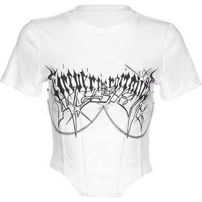 Damen Cropped Künstlerdruck Figurbetont Norvielle