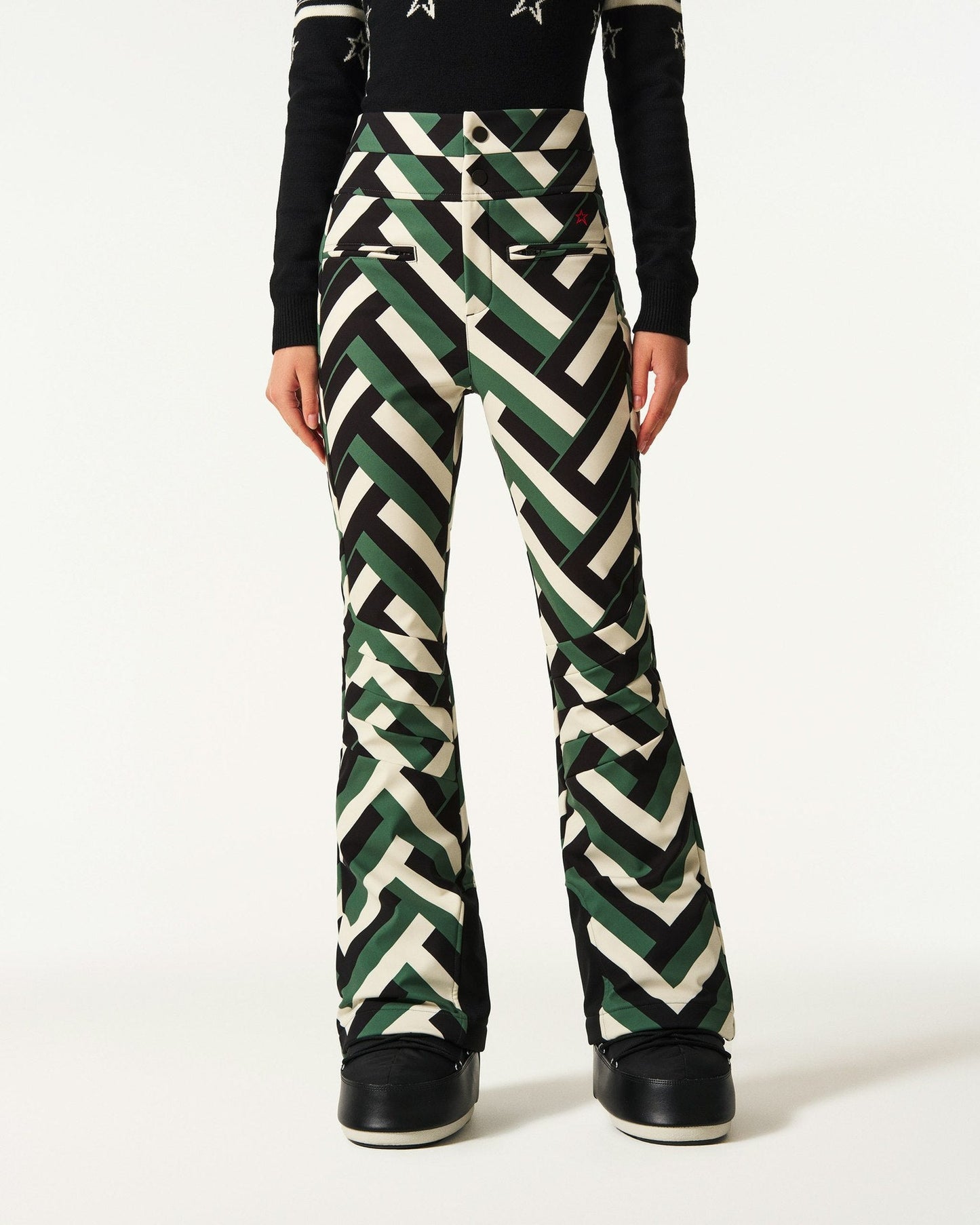 Damen Steppjacke mit Kapuze Geometrisches Muster