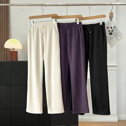 Damen Sportliche Freizeithose Elastischer Bund Seitliche Taschen - Norvielle