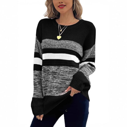 Damen Pullover Gestreift Weit Norvielle
