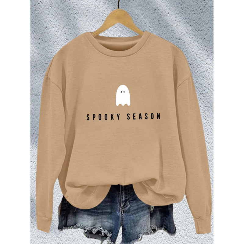 Damen Sweatshirt Weiches Innenfleece Gruselmotiv