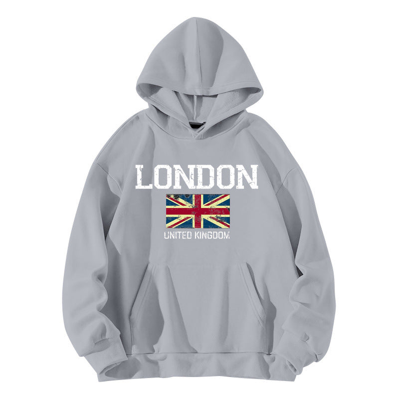 Damen Kapuzenpullover London-Style Kängurutasche Gemütlicher Schnitt