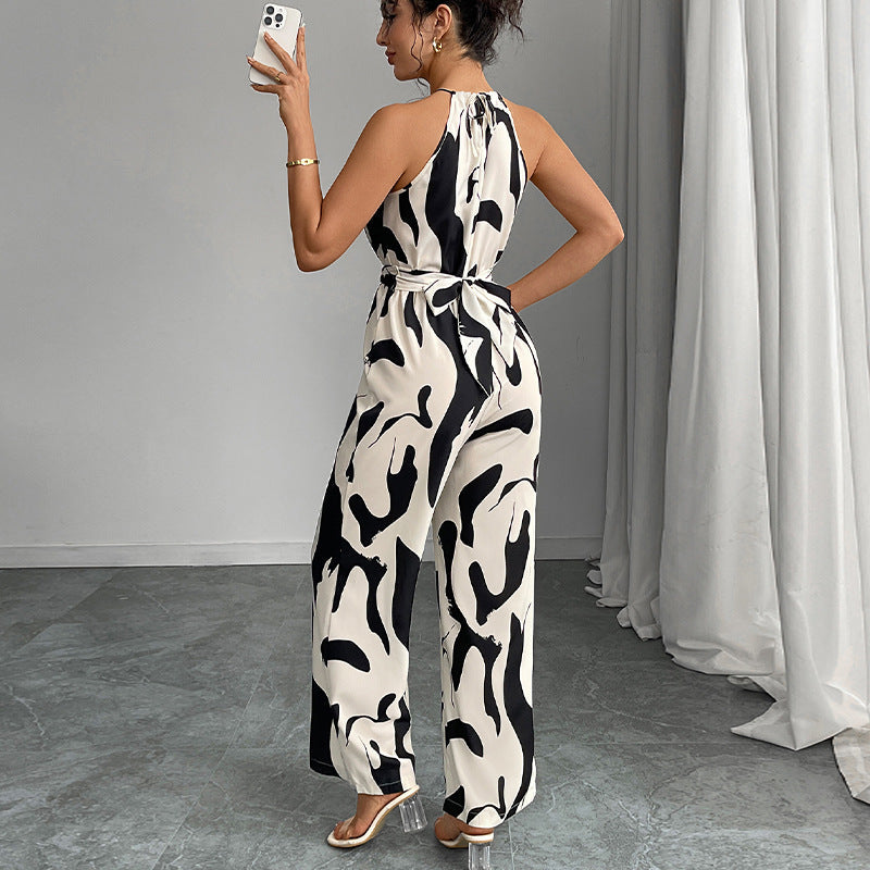 Damen Jumpsuit Norvielle Aufregendes Muster Weites Bein