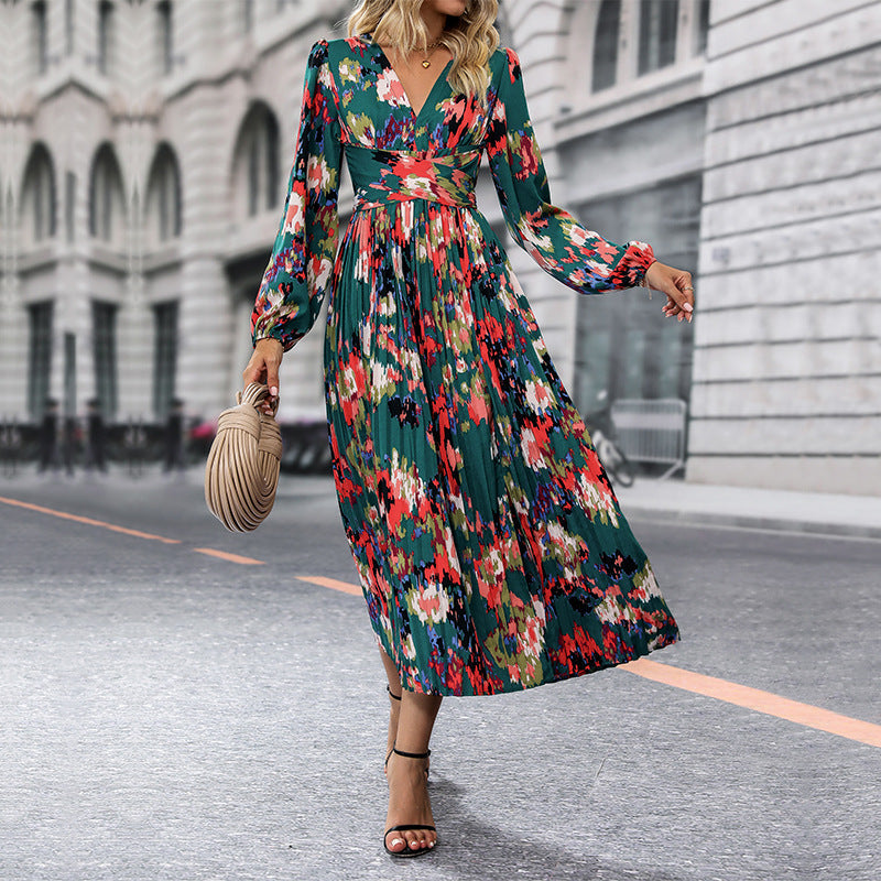 Damen Maxikleid Floralmuster Eleganter Schlitz - Norvielle