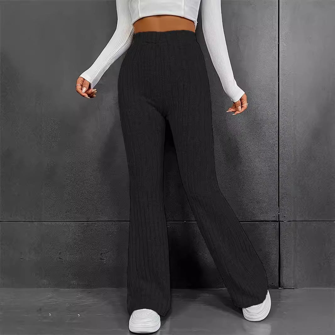 Damen Ripp-Hose Hochtaillenweite Norvielle Weich