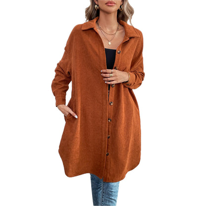 Damen Cordjacke Langarm Weich Norvielle