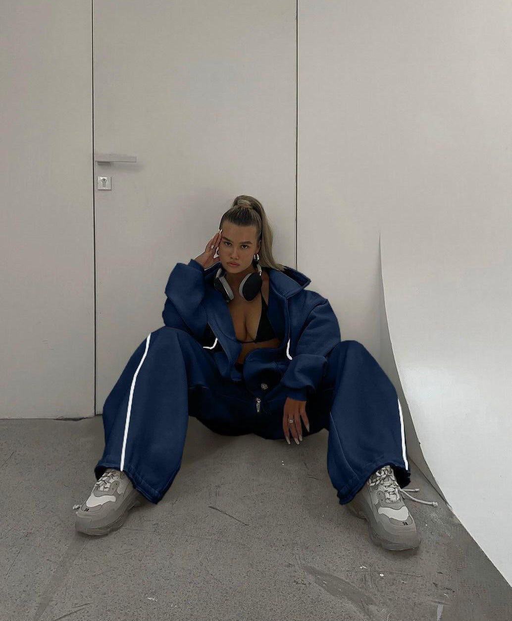 Damen Sport-Jogginganzug Weites Design Reißverschluss Norvielle