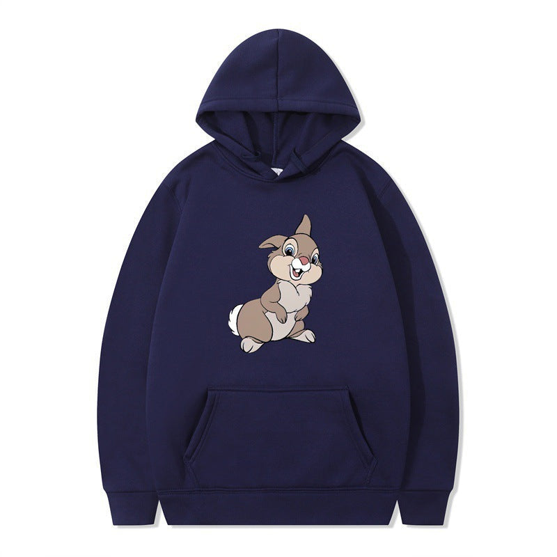 Damen Pullover Kapuzenpullover mit Kängurutasche und Hasen-Design