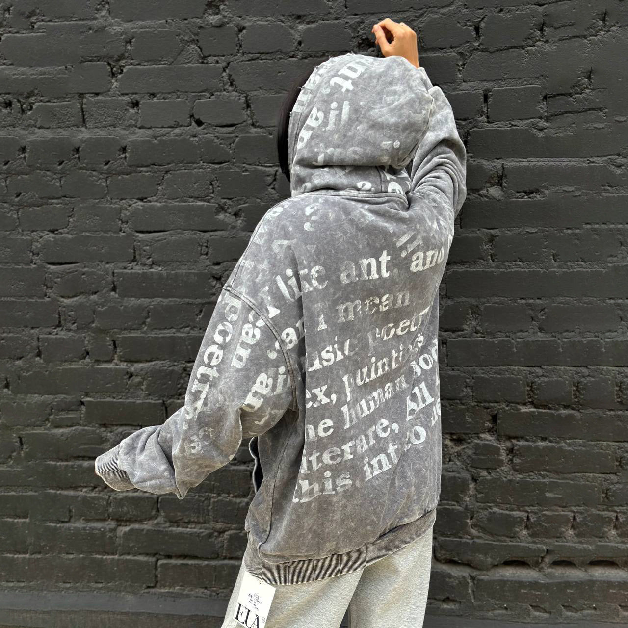 Damen Oversized Kapuzenjacke Einzigartiges Print Design Norvielle