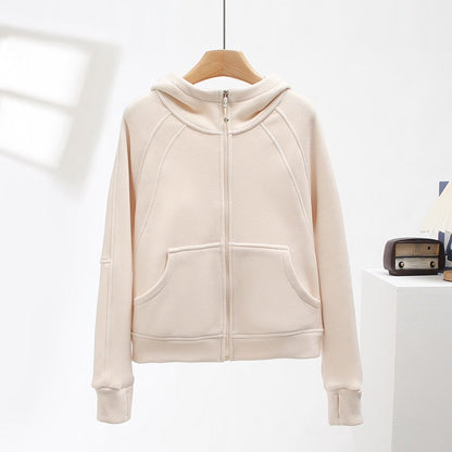 Damen Kapuzenjacke Norvielle Kuschelig Hochkragen Praktische Taschen
