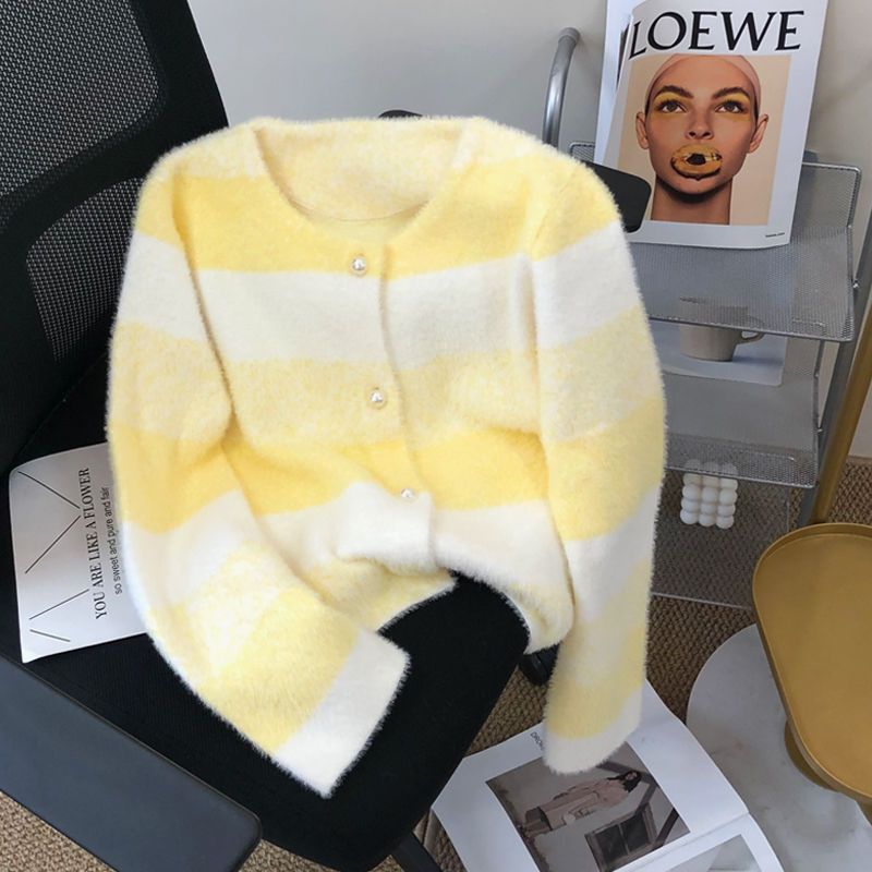 Damen Strickjacke Perlknöpfe Norvielle Kuschelig