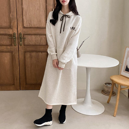 Damen Hoodie-Kleid Großflächiger Print Bequem Norvielle