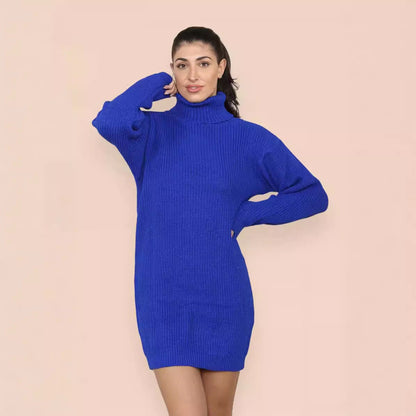 Damen Strickkleid Rollkragen Lässig Norvielle
