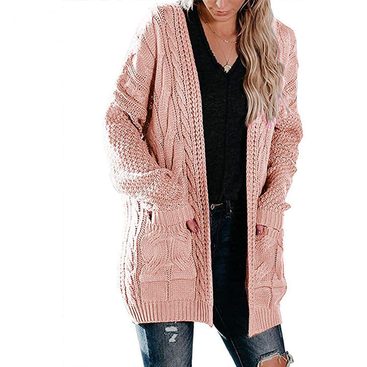 Damen Cardigan Grobstrick Strukturiert