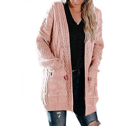 Damen Cardigan Grobstrick Strukturiert