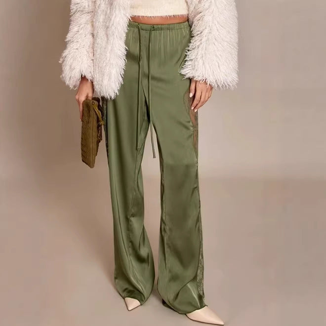 Damen Satin-Hosen Elegant Fließend