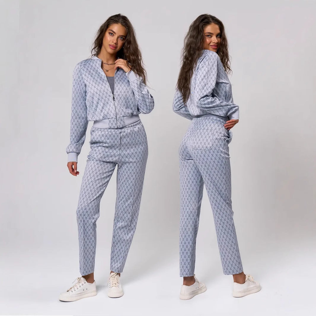 Damen Sportliches Loungewear-Set Kapuzenjacke Jogginghosen