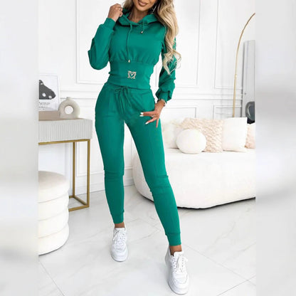 Damen Sportanzug Elastischer Bund Kordelzug