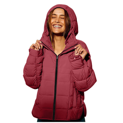 Damen Winterjacke Abnehmbare Kapuze Wasserabweisend Norvielle