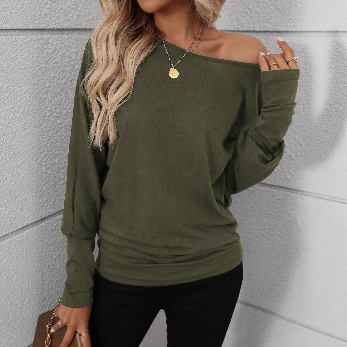 Damen Langarmshirt Weiter Schnitt Elegantes Design Norvielle