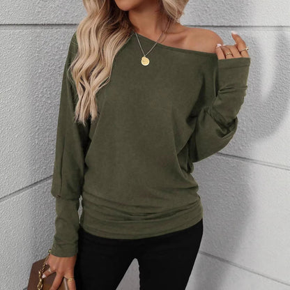 Damen Langarmshirt Weiter Schnitt Elegantes Design Norvielle