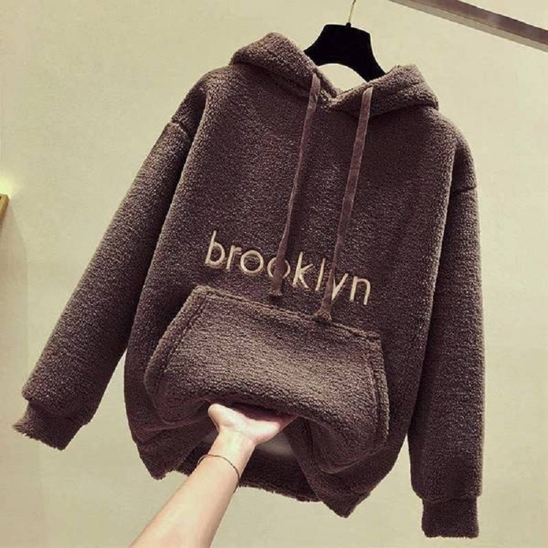 Damen Hoodie Kuschelig Bequem Lässig Grau