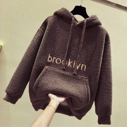 Damen Hoodie Kuschelig Bequem Lässig Grau