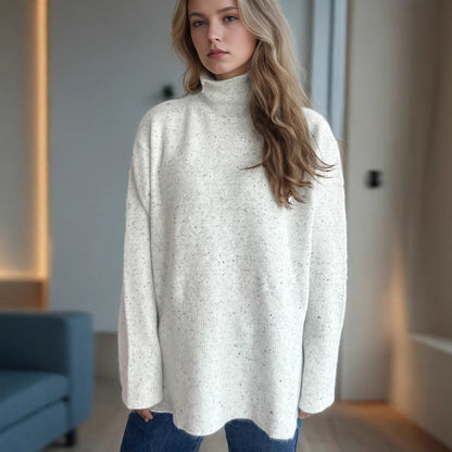 Damen Pullover Hochkragen Mit Seitentaschen Norvielle - Norvielle