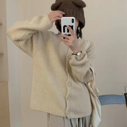 Damen Cardigan Weit Norvielle Baumwolle Beige