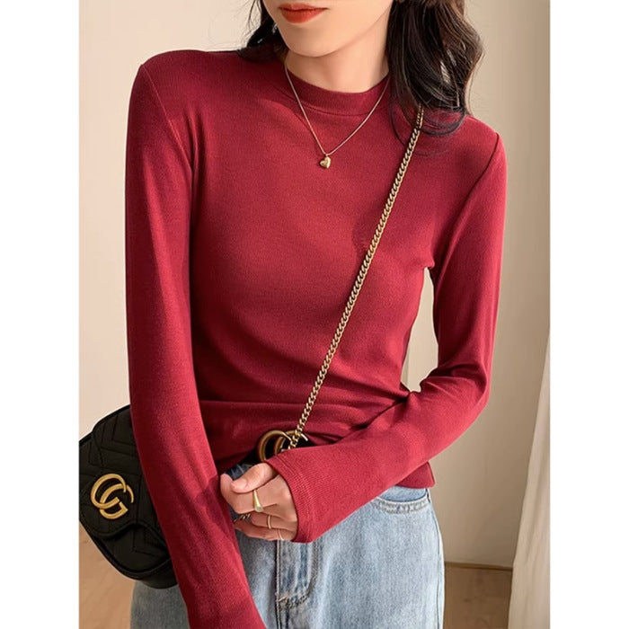 Damen Langarmshirt Höherer Stehkragen Norvielle