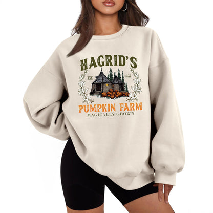 Damen Sweatshirt Rundhalsausschnitt Kürbis-Motiv Norvielle