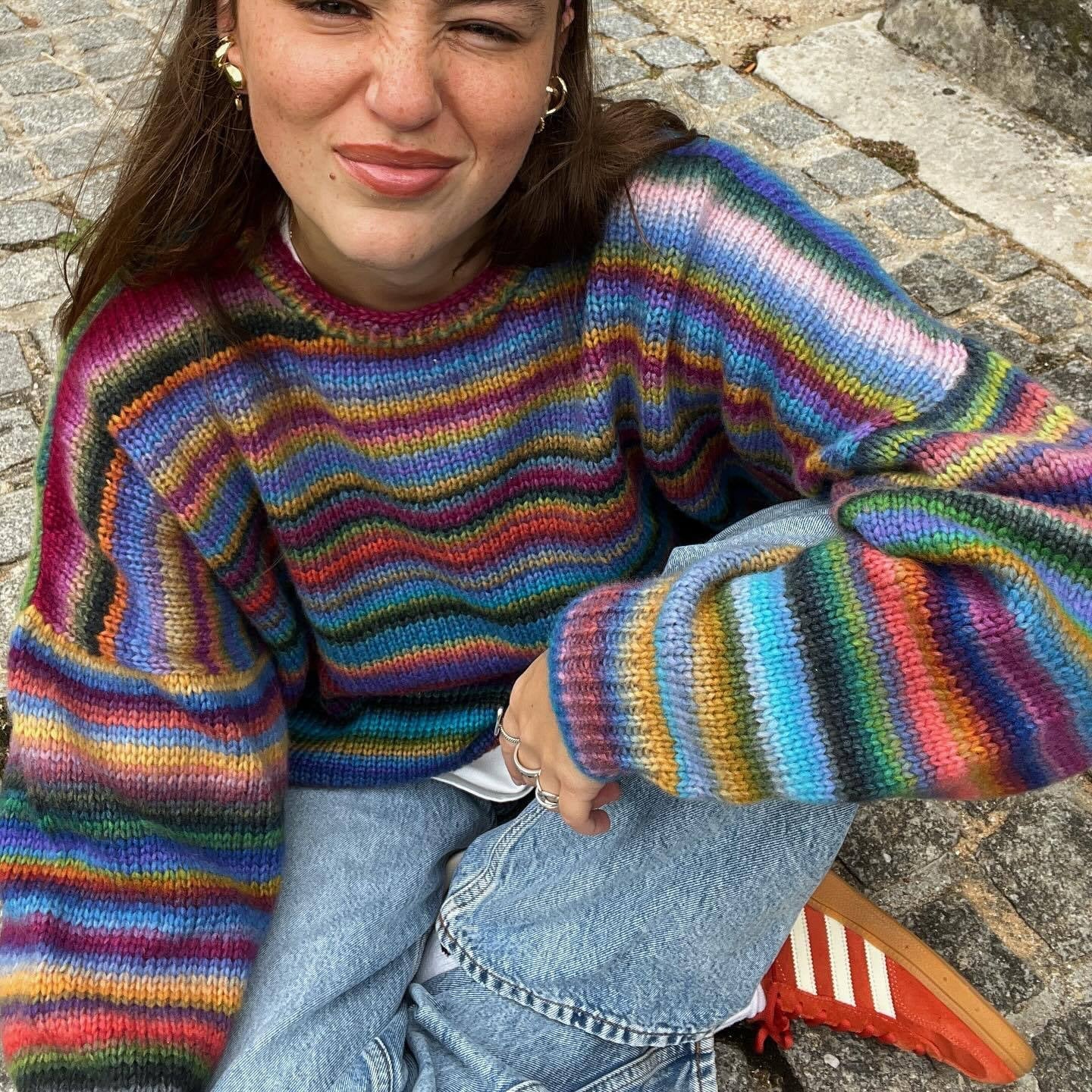 Damen Pullover Gestrickt Farbverlauf Norvielle