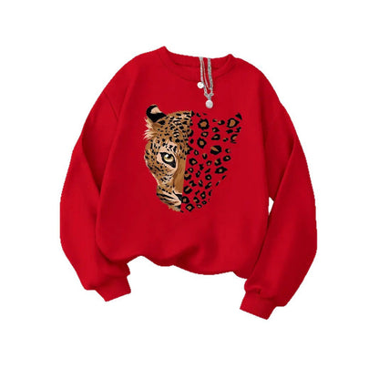 Damen Leoparden Sweatshirt Norvielle