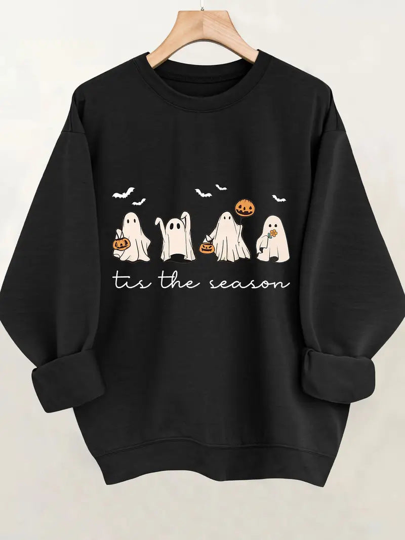 Damen Sweatshirt Halloween Motiv Lässig