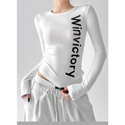 Damen langärmliges Statement-Shirt Norvielle