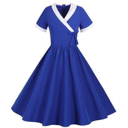 Damen Swingkleid V-Ausschnitt Tailliert Norvielle