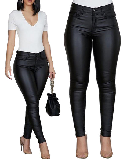Damen High-Waist Hose Figurbetont Norvielle