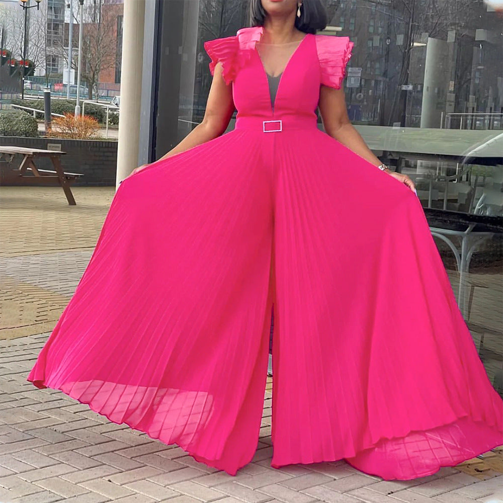 Damen Jumpsuit Rüschen Plissee Norvielle - Norvielle