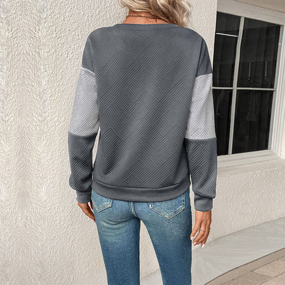 Damen Sweatshirt Blockstreifen Rundhals Norvielle